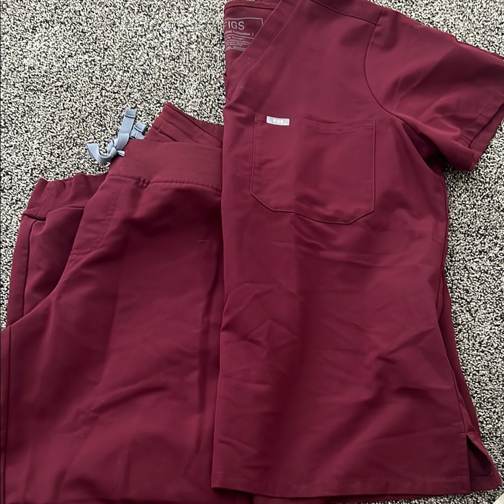 Maroon Scrub Set